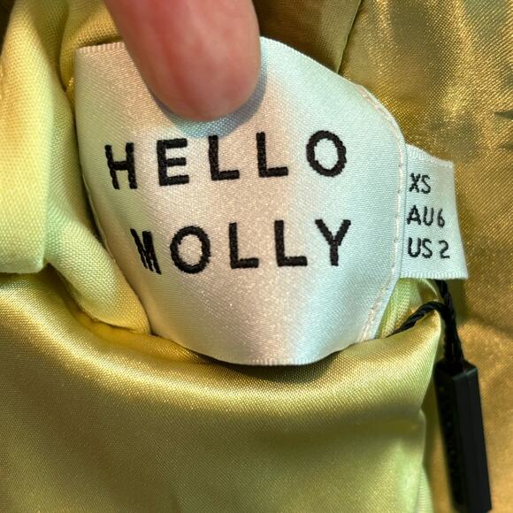 Hello Molly NWT Drinks on Me Satin Midi Dress in Lime - size XS - Picture 6 of 9